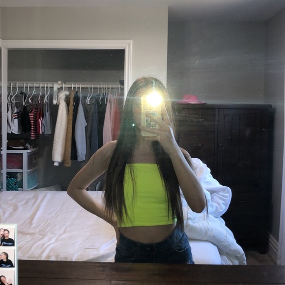 Tops - Neon yellow tube top!